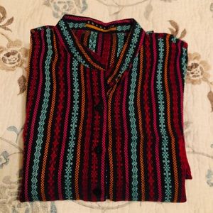 🌿 Pakistani Khaadi Embroidered Linen Long KURTI